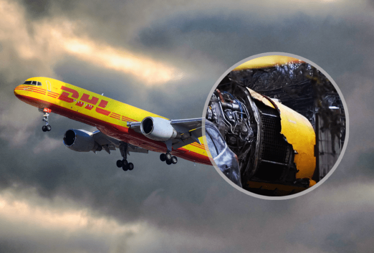 Zdjęcie samolotu Boeing 737-400SF, który rozbił się w Wilnie 25 listopada 2024 roku, podczas podejścia do lądowania.
