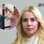 Na zdjęciu Marianna Schreiber oraz ukazany jej incydent z gaśnicą.